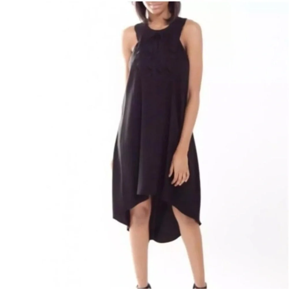 BCBGMaxAzria Black and White Asymmetrical Halter High Low Sundress Size XS